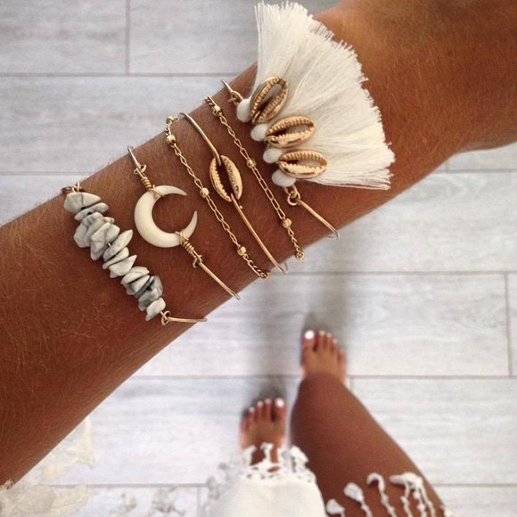 Couture Bling Stones Tassels Attitude Bracelet - Picture 1 of 3